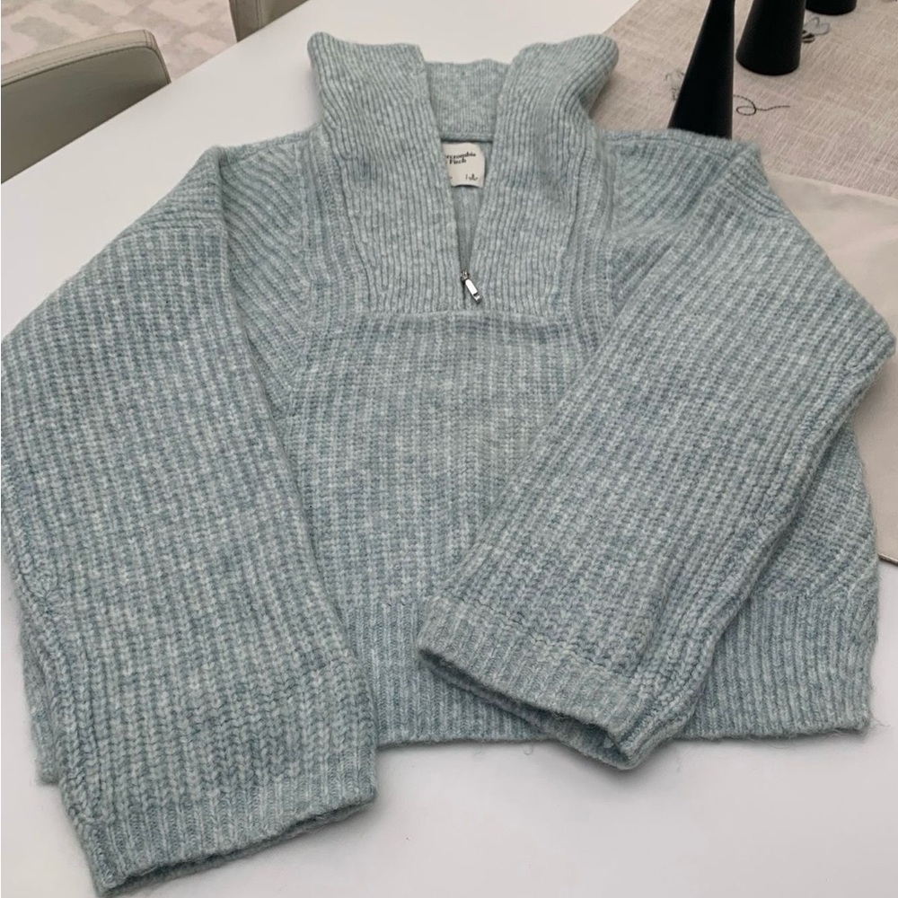 Abercrombie & Fitch Light Blue Cowl Neck Sweater